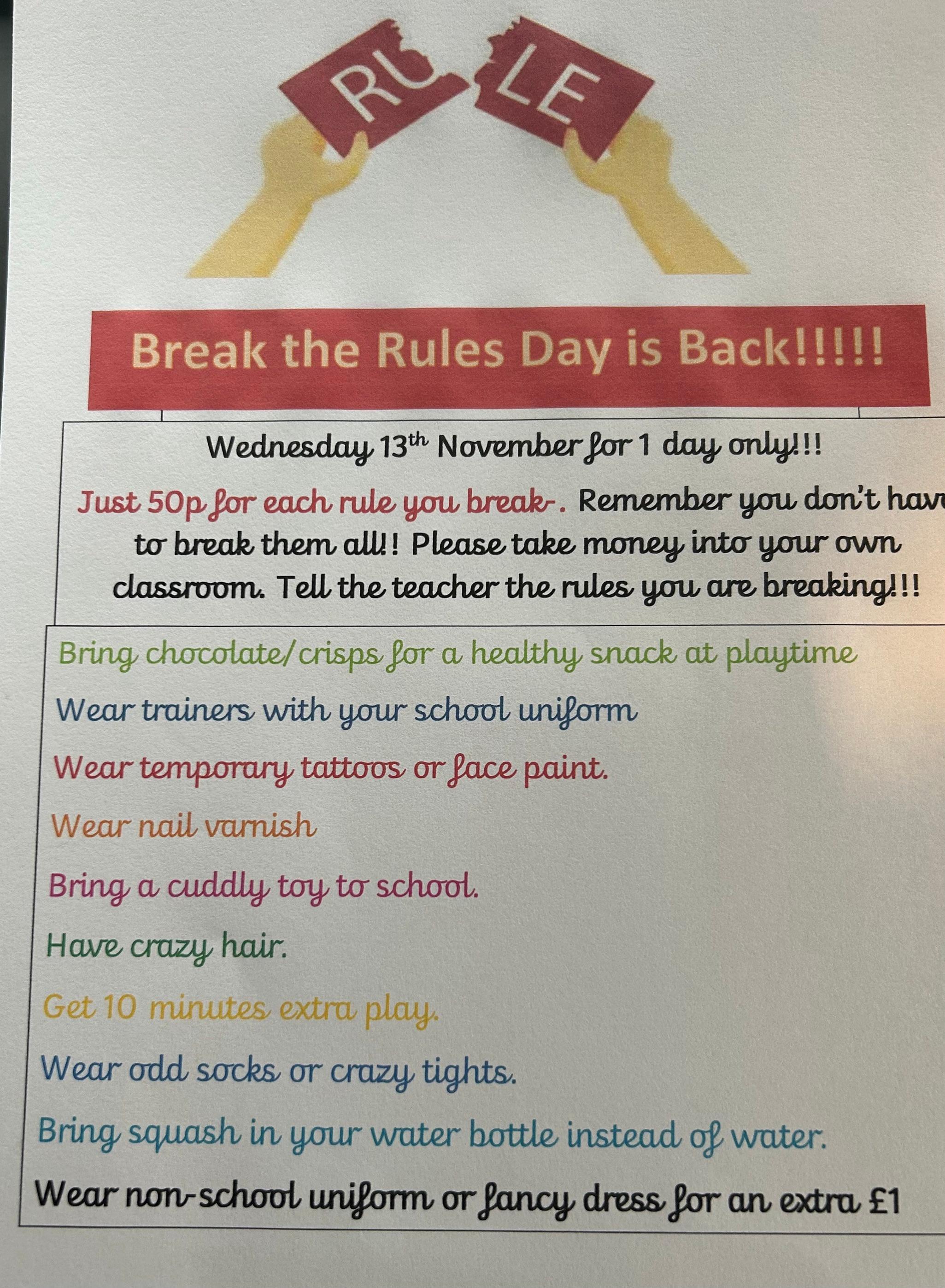 20th November 2024: Break the rules day